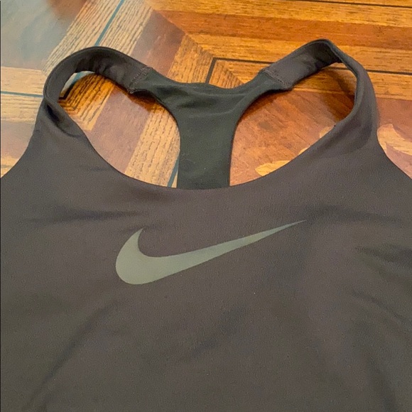 Nike Matte Black Tank Top Sports Bra - Picture 2 of 3